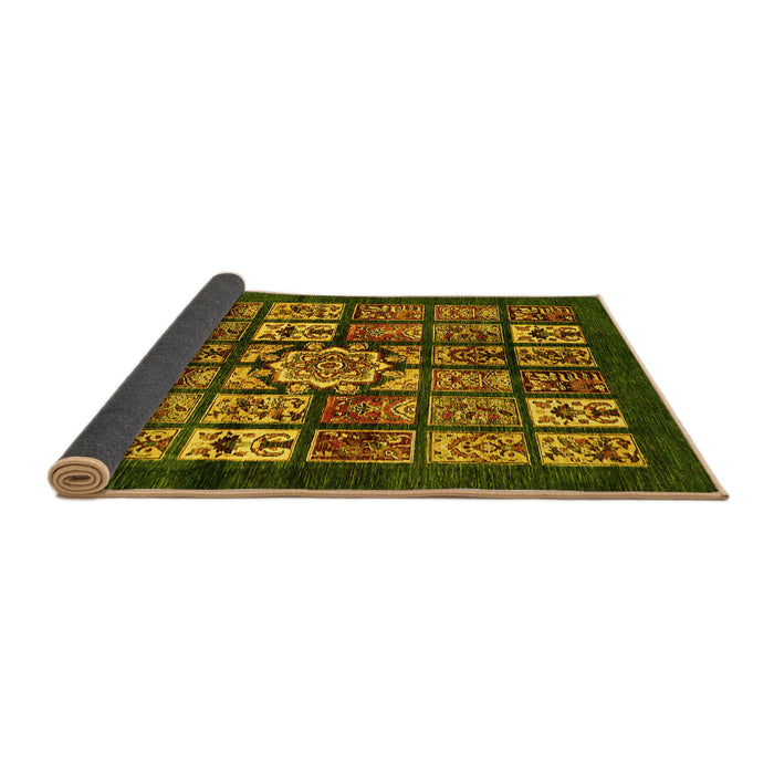 Sideview of Abstract Yellow Modern Rug, abs716yw