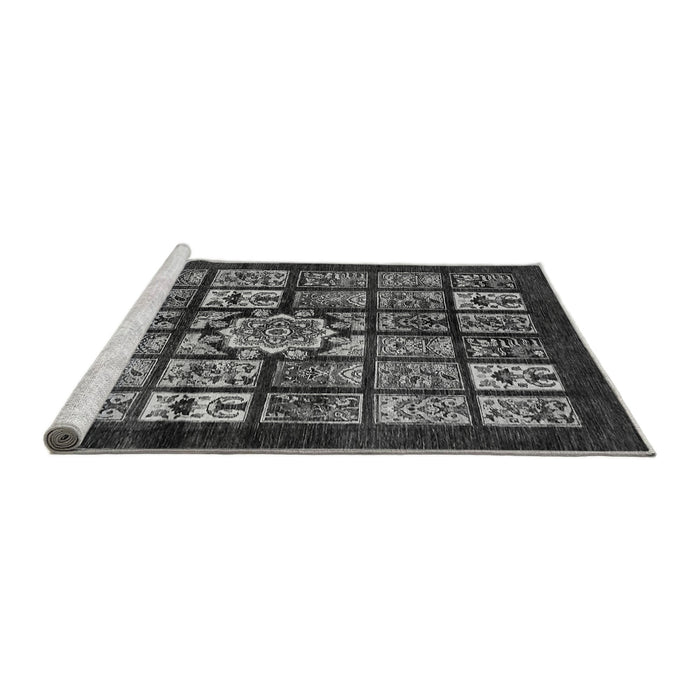 Sideview of Machine Washable Abstract Gray Modern Rug, wshabs716gry