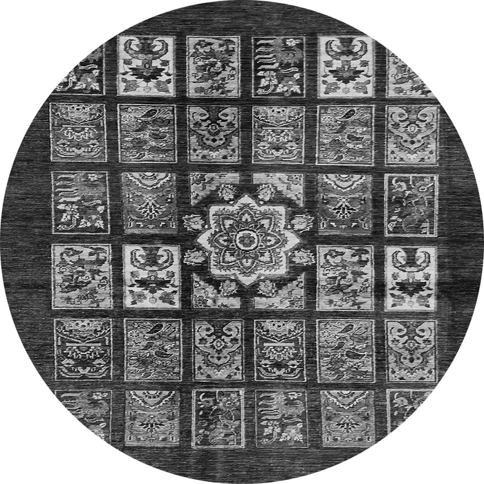 Round Abstract Gray Modern Rug, abs716gry
