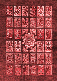 Abstract Red Modern Rug, abs716red