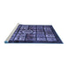 Sideview of Machine Washable Abstract Blue Modern Rug, wshabs716blu