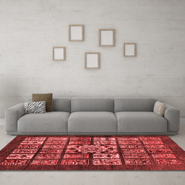 Modern Red Washable Rugs