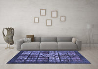 Machine Washable Abstract Blue Modern Rug, wshabs716blu