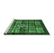 Sideview of Machine Washable Abstract Emerald Green Modern Area Rugs, wshabs716emgrn