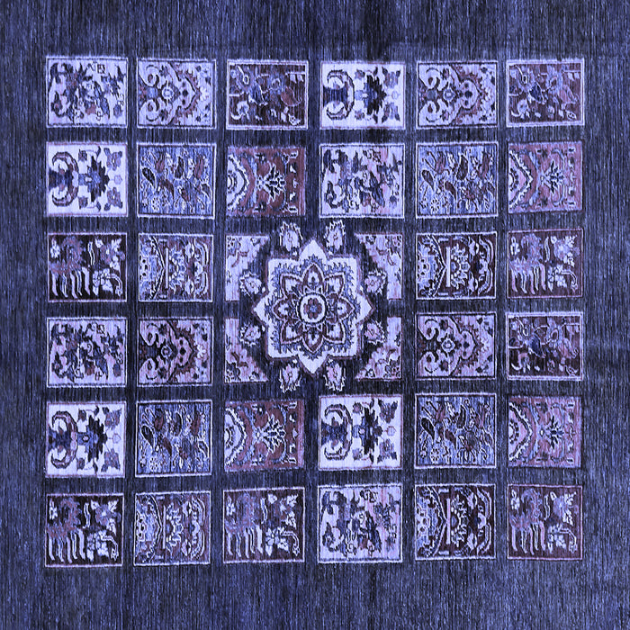 Square Machine Washable Abstract Blue Modern Rug, wshabs716blu