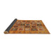 Sideview of Abstract Orange Modern Rug, abs717