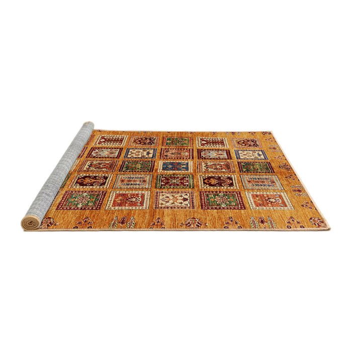 Sideview of Machine Washable Abstract Orange Rug, wshabs717