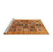 Sideview of Machine Washable Abstract Orange Rug, wshabs717