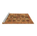 Sideview of Machine Washable Abstract Brown Modern Rug, wshabs717brn