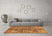 Machine Washable Abstract Brown Modern Rug in a Living Room,, wshabs717brn