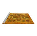 Sideview of Machine Washable Abstract Yellow Modern Rug, wshabs717yw