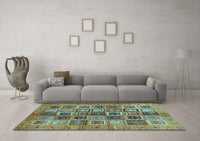 Machine Washable Abstract Light Blue Modern Rug, wshabs717lblu