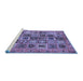 Sideview of Machine Washable Abstract Blue Modern Rug, wshabs717blu