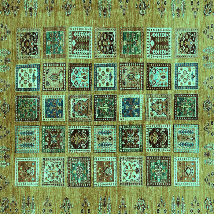 Square Abstract Turquoise Modern Rug, abs717turq