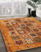 Machine Washable Abstract Orange Rug in a Family Room, wshabs717