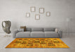Machine Washable Abstract Yellow Modern Rug in a Living Room, wshabs717yw