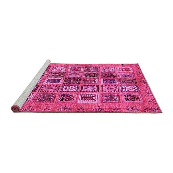 Sideview of Machine Washable Abstract Pink Modern Rug, wshabs717pnk