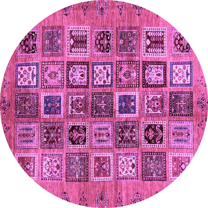 Round Abstract Purple Modern Rug, abs717pur