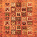 Square Machine Washable Abstract Orange Modern Area Rugs, wshabs717org
