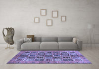 Machine Washable Abstract Blue Modern Rug, wshabs717blu