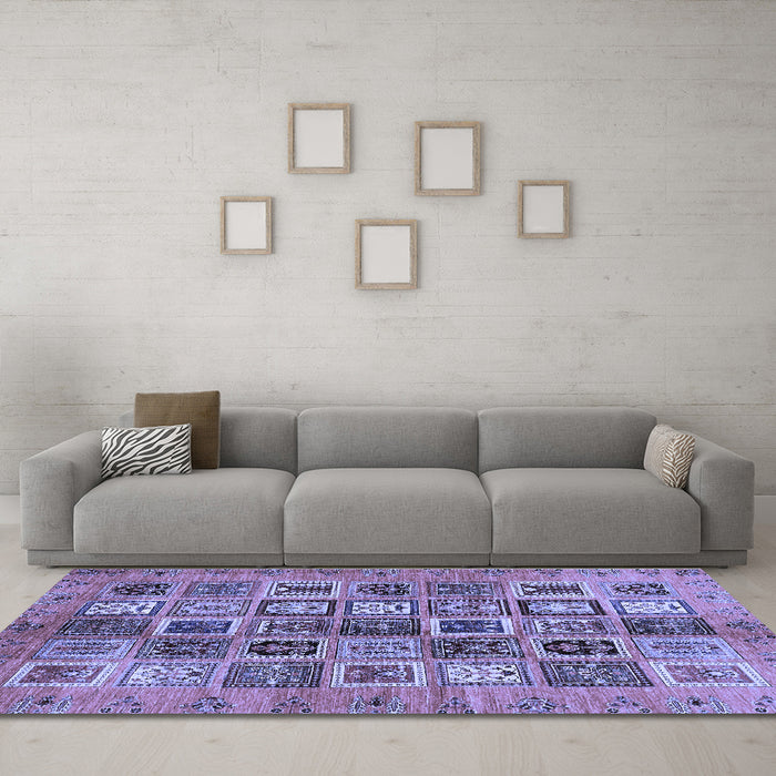 Machine Washable Abstract Blue Modern Rug in a Living Room, wshabs717blu