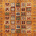 Square Machine Washable Abstract Orange Rug, wshabs717