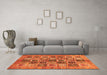 Machine Washable Abstract Orange Modern Area Rugs in a Living Room, wshabs717org