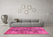 Machine Washable Abstract Pink Modern Rug in a Living Room, wshabs717pnk