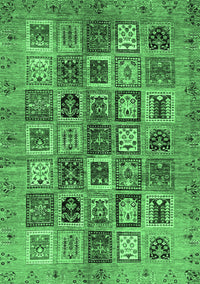 Abstract Emerald Green Modern Rug, abs717emgrn