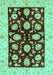 Machine Washable Oriental Turquoise Traditional Area Rugs, wshabs718turq