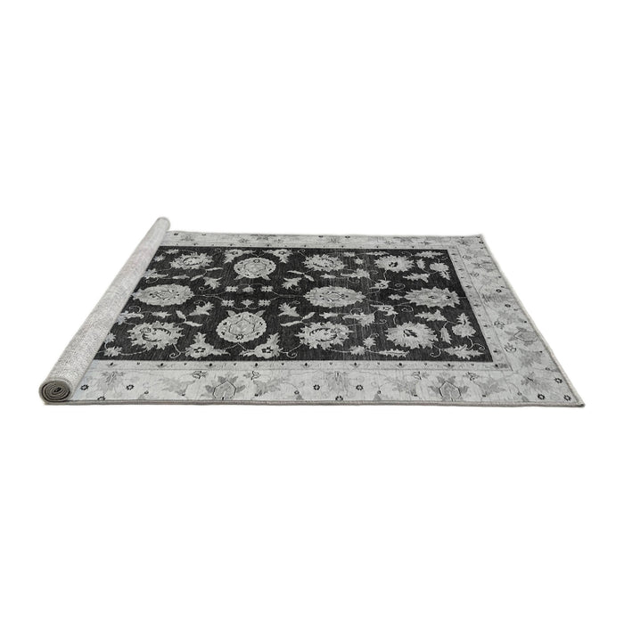 Sideview of Machine Washable Oriental Gray Traditional Rug, wshabs718gry