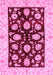 Machine Washable Oriental Pink Traditional Rug, wshabs718pnk