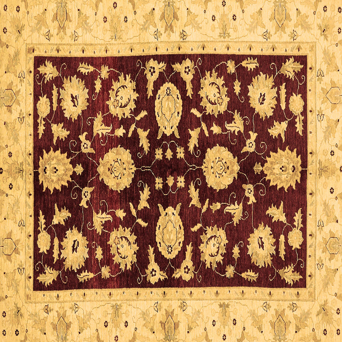 Square Oriental Brown Traditional Rug, abs718brn
