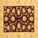 Square Oriental Brown Traditional Rug, abs718brn