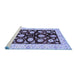 Sideview of Machine Washable Oriental Blue Traditional Rug, wshabs718blu