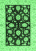 Machine Washable Oriental Emerald Green Traditional Area Rugs, wshabs718emgrn