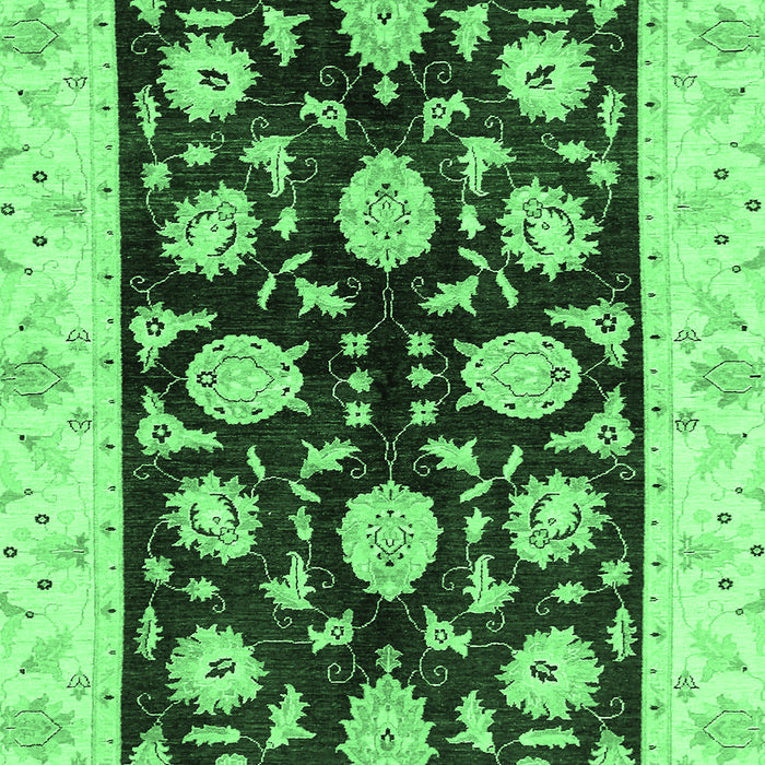 Machine Washable Oriental Emerald Green Traditional Area Rugs, wshabs718emgrn