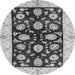 Round Oriental Gray Traditional Rug, abs718gry