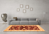 Machine Washable Oriental Orange Traditional Rug, wshabs718org