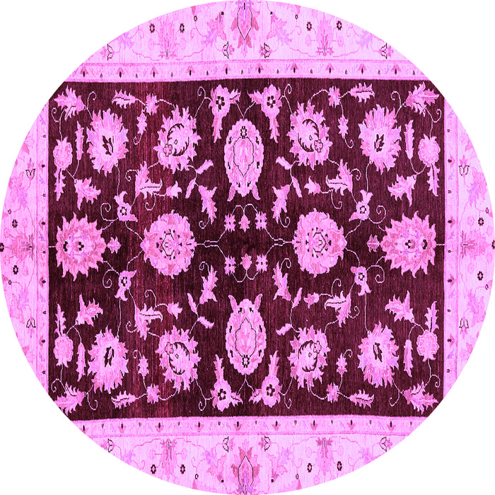 Round Machine Washable Oriental Purple Traditional Area Rugs, wshabs718pur