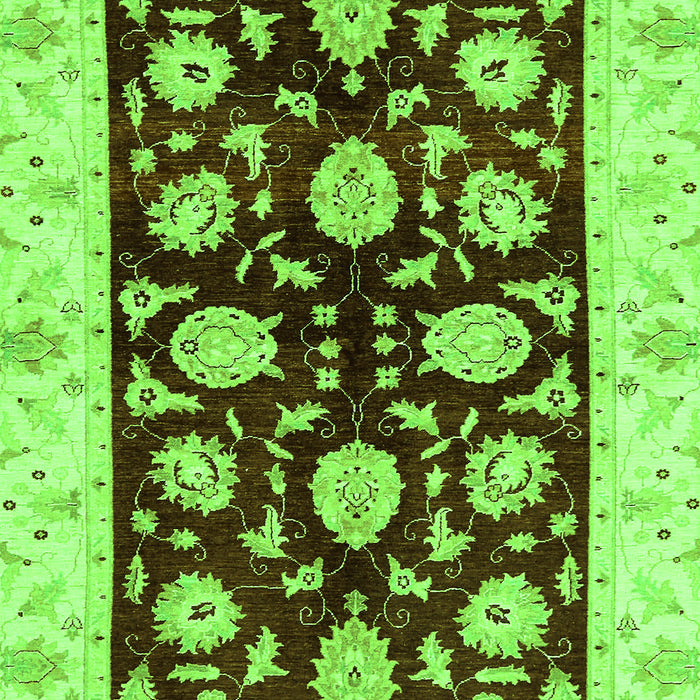 Machine Washable Oriental Green Traditional Area Rugs, wshabs718grn