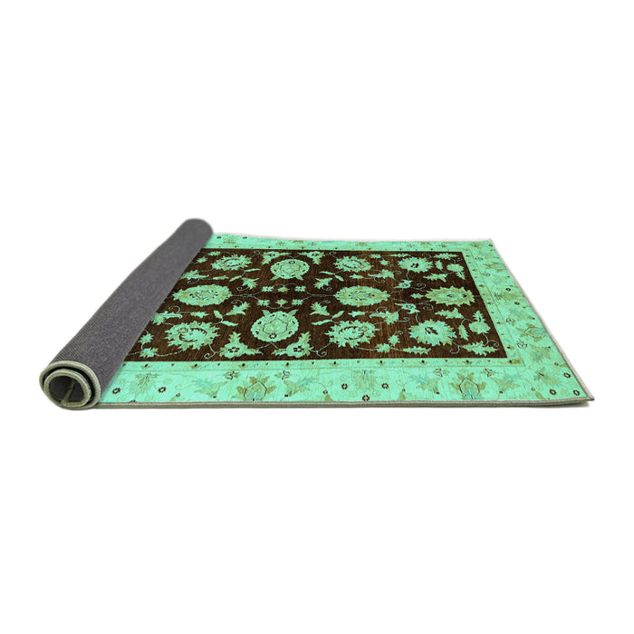 Sideview of Oriental Turquoise Traditional Rug, abs718turq