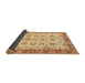 Sideview of Abstract Chrome Gold Yellow Modern Rug, abs719