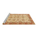 Sideview of Machine Washable Abstract Chrome Gold Yellow Rug, wshabs719