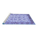 Sideview of Machine Washable Abstract Blue Modern Rug, wshabs719blu