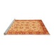 Sideview of Machine Washable Abstract Orange Modern Area Rugs, wshabs719org