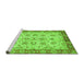 Sideview of Machine Washable Abstract Green Modern Area Rugs, wshabs719grn