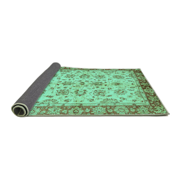 Sideview of Abstract Turquoise Modern Rug, abs719turq
