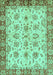 Machine Washable Abstract Turquoise Modern Area Rugs, wshabs719turq