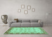 Machine Washable Abstract Turquoise Modern Area Rugs in a Living Room,, wshabs719turq